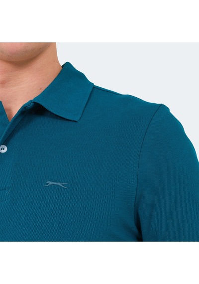 Slazenger VALE KTN Erkek Polo Yaka Petrol Tişört
