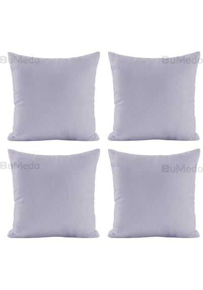 Dekoratif 4'lü Kırlent Yastık Kılıfı Seti - 42 X 42 Cm - Açık Gri