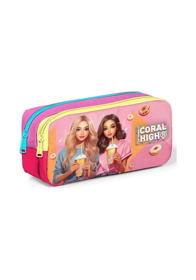Corol High İki Bölmeli Kız Çocuk Pembe/sarı Okul Kalemliği Çok Renkli