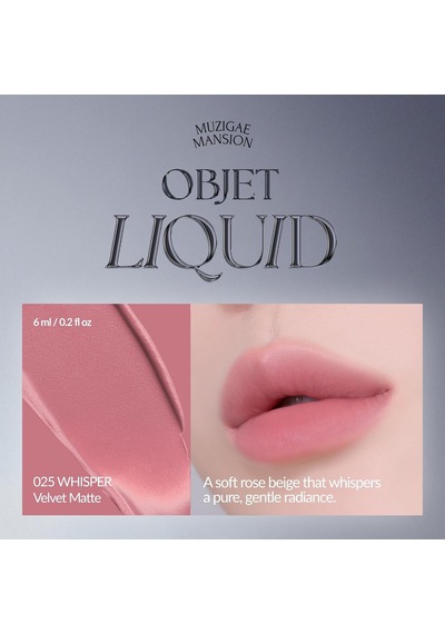 Gül Özlü, Kadife Bitiş Sunan, Nemlendirici Ve Kalıcı Tint Objet Liquid 025 Whisper
