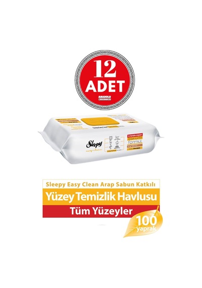 Easy Clean Arap Sabunu Katkılı Yüzey Temizlik Havlusu 100' Lü X 12 Adet Diğer