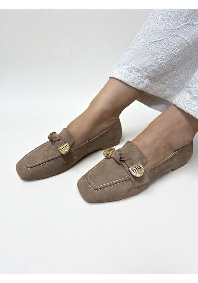 Aska Shoes Shoes Günlük Tokalı Babet 2025aska002 Vizon