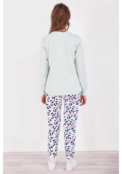 Rolypoly Roly Poly 2960 Leopard Kadın Uzun Kol Pijama Takım Nil