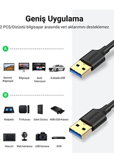 3.0 Usb To Usb Data Kablosu 1 Metre Diğer