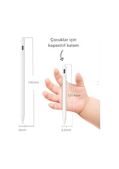Fuchsia Apple Uyumlu iPad Çocuk Boy Eğime Duyarlı Ve Avuç İçi Reddetmeli Aktif Dokunmatik Tablet Kalemi Pembe