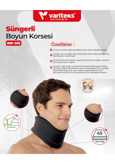 Variteks 203 Süngerli Boyun Korsesi 10 Cm