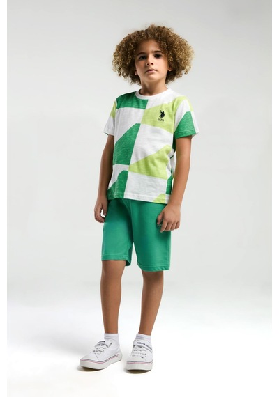 U.s. Polo Assn. Erkek Çocuk Şortlu Bermuda Pijama Takım Yeşil