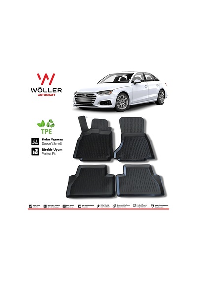 Audi A4 Paspas 2016 2022 Arası 3D Havuzlu Wöller Paspas