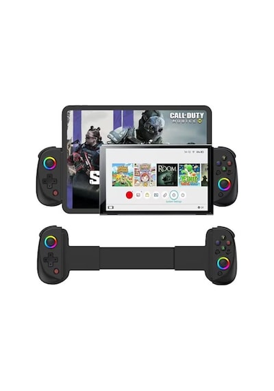 Bsp D8 Pro Rgb Telefon Tablet P3 P4 Android Apple Uyumlu iOS İçin Bluetooth 5.2 Joystick Gamepad Siyah