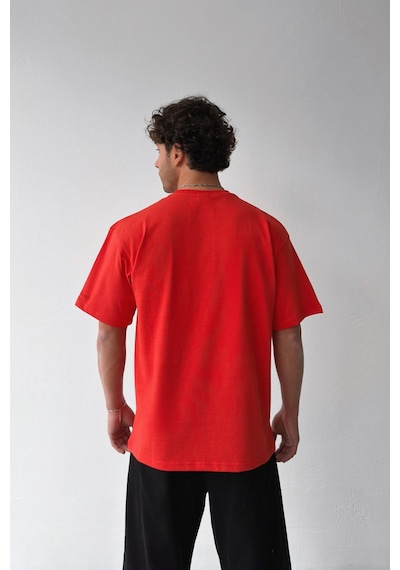 Flaw Atelıer Basic Oversize Fit Kırmızı Tişört-29499
