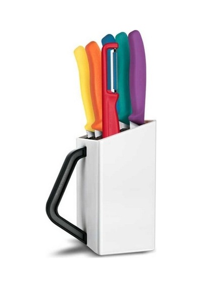 Victorinox 6.7126.6c1 Swiss Classic 7li Soyma Bıçağı Blok Set, Renkli Renkli