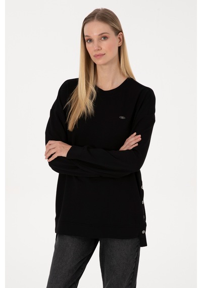 U.S. Polo Assn. Kadın Siyah Bisiklet Yaka Sweatshirt 50314194-VR046