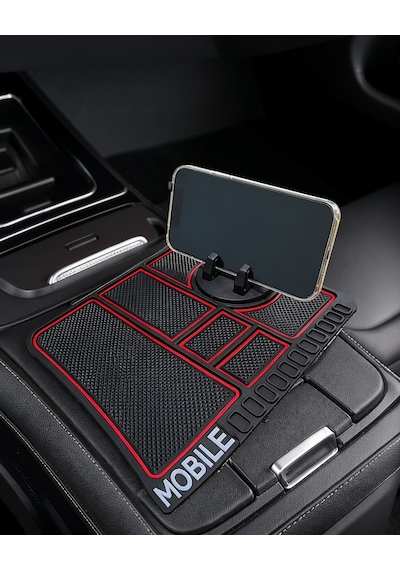Araç Konsolu Telefon Standlı Silikon Organizer Mat Uczznumaratorpad-5