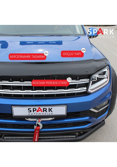 Volkswagen Amarok 2010-2022 Yıl Aralığı Uyumlu Kaput Rüzgarlığı 3mm Siyah