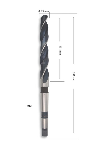 Mte 13 Mm Mors Konik Saplı Matkap Ucu Hss Dın 345