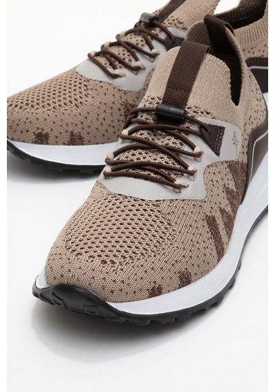 Dericlub Kadın Trikolu Aksesuar Bağcıklı Comfort Sneaker Cr 2486 Vizon
