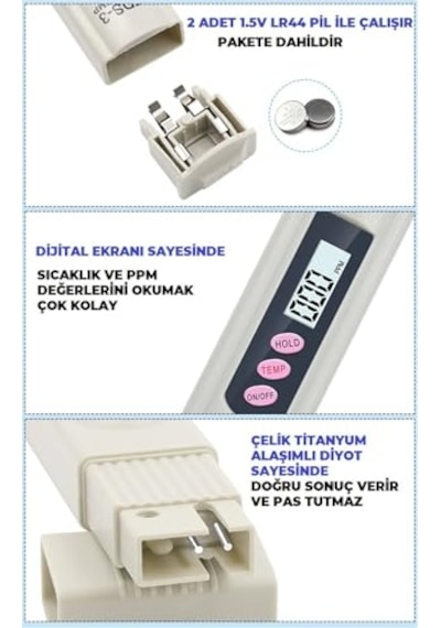 M6 Metre Lcd Ekranlı Kalem Tip Taşınabilir Su Akvaryum Ph Kalite Analiz Cihazı