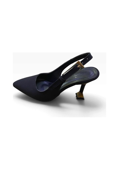 Ayem Kadın Kadeh Topuklu Arkası Açık Stiletto Siyah Saten - 940817244 Siyah Saten