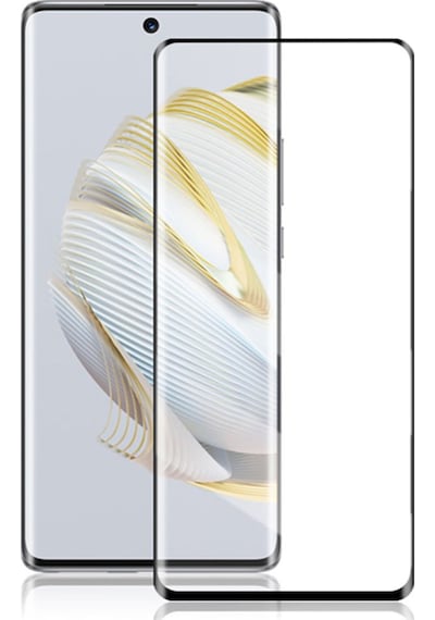 Microcase Huawei Nova 10 3D Curved Tam Kaplayan Kavisli Cam-Siyah