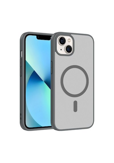Ardemix Apple iPhone Uyumlu 14 Kılıf M-safe Şarj Özellikli Zore Babet Kapak - Gri