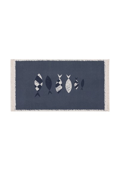 Mudo Home Larıssa Frame Fısh Kilim Lacivert Beyaz 80x150 Diğer