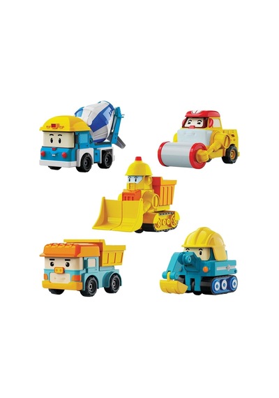 Polı Mrt-761 Mini İnşaat Araçları 5li Set
