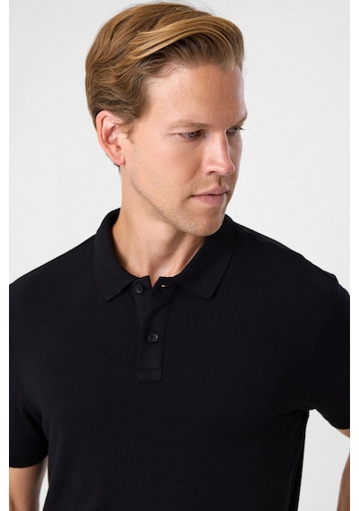 Back And Bond Siyah Regular Fit Polo Yaka Tişört