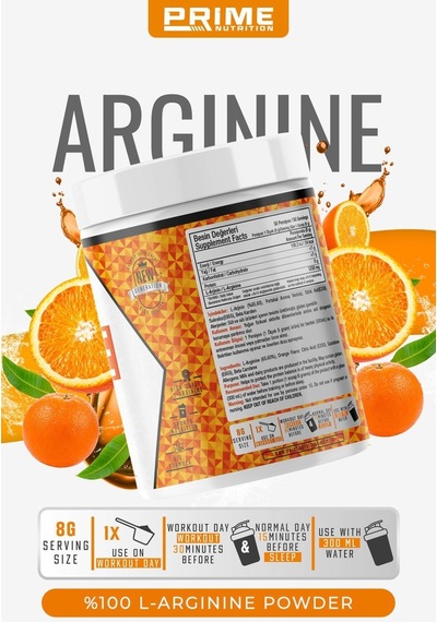 Prime Nutrition L-Arginine Portakal Aromalı 400 G