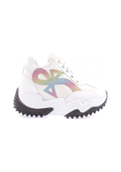 Dgn Z2 23y Kadin Mega Kalin Taban Simli Sneakers Ayakkabi Z2-1720-R0198 Beyaz