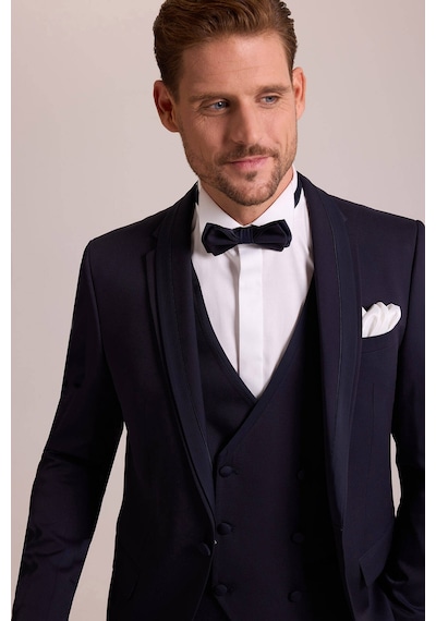Ysf Erkek Lacivert Slim Fit Yelekli Damatlık