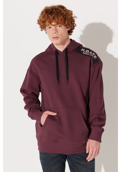 Lee Loose Fit Rahat Kesim Bordo Erkek Kapüşonlu Sweatshirt L232275838 Bordo