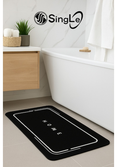 1 Adet 40 60 Cm Banyo Paspası Kaymaz Tabanlı Su Emici Yapı Kare