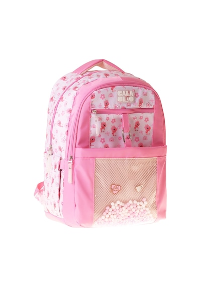 Calacilo Tiny Ayıcık Baskılı Pembe Kız Çocuk İlkokul Okul Sırt Çantası - Dört Bölmeli - C4062