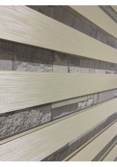 Bambu Krem Renk Zebra Perde (Etekli)