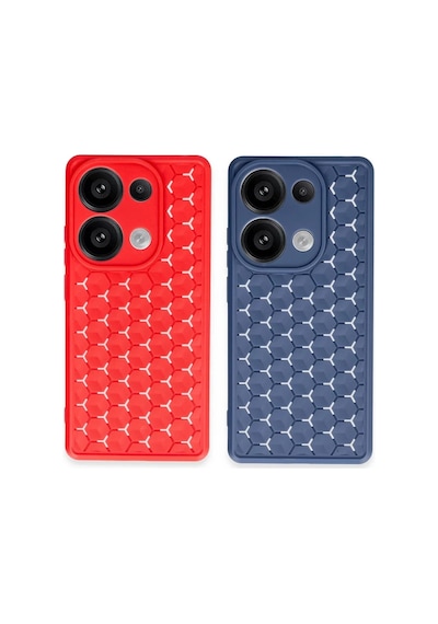 Xiaomi Redmi Note 13 Pro 4g Kılıf Petek Silikon Kapak - Kırmızı Kirmizi