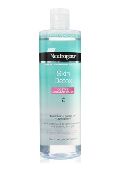Neutrogena Skin Detox Micellar Water 3'ü 1 Arada Nazik Temizleyici Kir Ve Makyaj Temizleme Suyu Yüz Göz Dudak İçin 400 Ml