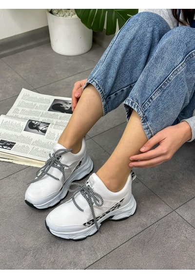 Erva'nın Butiği Beyaz Dalgıç Kumaş Ryan Kadın Sneakers-5637