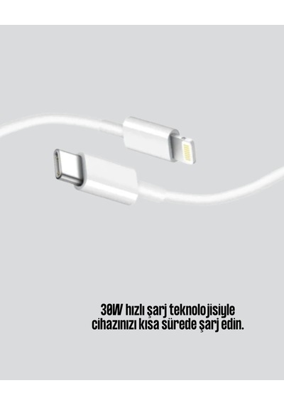 Aşırı Şarj Ve Pil Koruması İle Akıllı Çipli Lightning Kablo 1.2m Beyaz