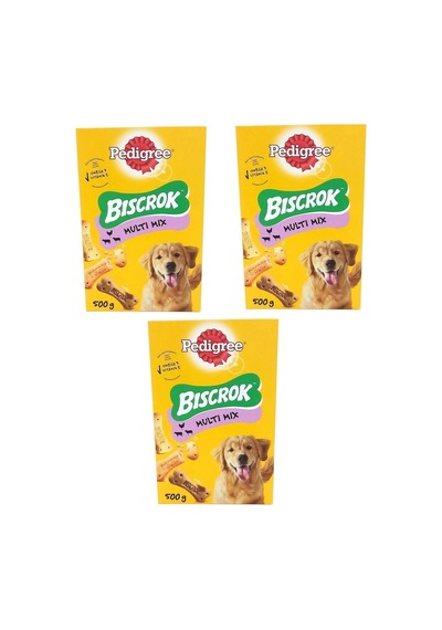 Pedigree Biscrok Multi Mix Köpek Ödül Bisküvisi 3 x 500 G