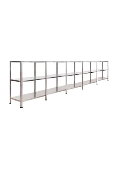 Çelikrafburada 3 Katlı 5 Li Bitişik Çelik Galvaniz Arşiv Rafı Depo Rafı Kiler Rafı 31x60x200 Dx51 Kalite Gümüş