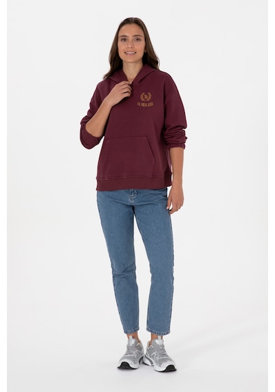 U.S. Polo Assn. Kadın Bordo Kapüşonlu Sweatshirt 50307796-VR177