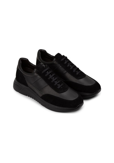 Deery Hakiki Süet Siyah Erkek Sneaker Ayakkabı - 01963Msyhe02 Siyah