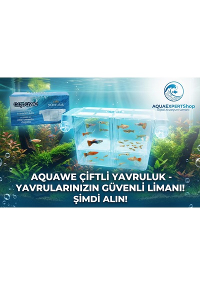 Aquawe Çiftli Yavruluk - Şeffaf Tasarım - 19,5 X 10 Cm - Şeffaf Vantuzlu - Sağlam Yapı - Balıklar İçin Güvenli