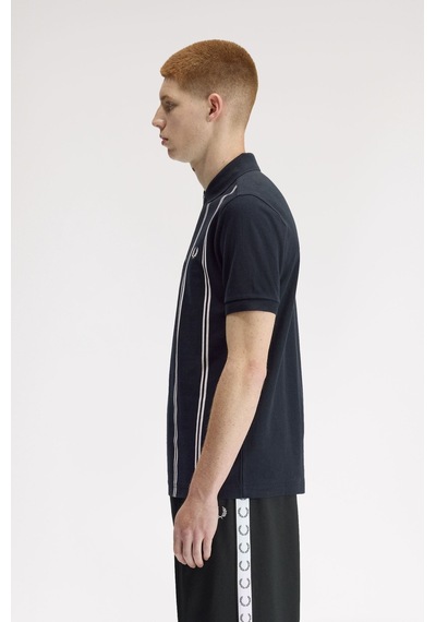 Fred Perry M2419 Vertical Stripe Erkek Polo Tişört Lacivert