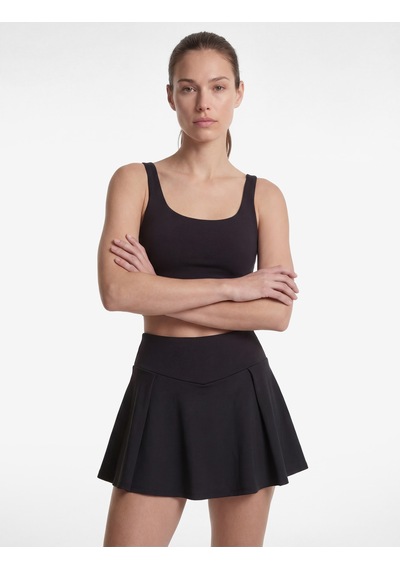 Koton Çapraz Askılı U Yaka Kolsuz Crop Spor Bluz Siyah 6sak30156nk