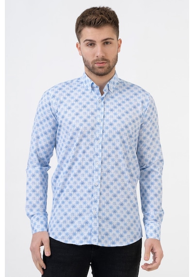 White Stone Barcelona G2311 Pamuklu Likralı Regular Fit Gömlek Desenli M Çok Renkli