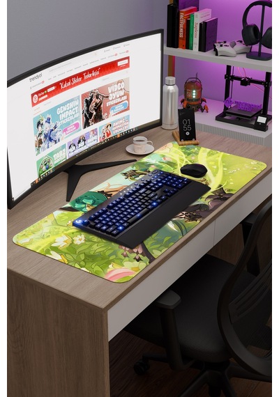 Emilie Genshin Impact Anime Gacha V1 - 90x40 Xxl Gaming Mouse Pad Fare Altlığı