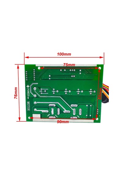60a Dc Motor Pwm Hız Kontrol Kartı 10v-55v Dijital Ekranlı Sürücü İleri Geri Yön Şalterli Kademesiz Potansiyometreli Güç