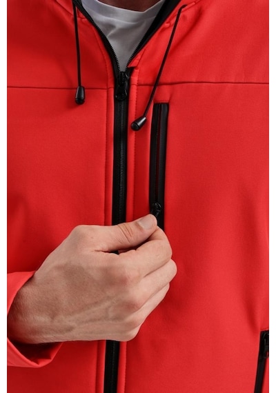 Exuma 2311100 Erkek Kırmızı Yağmur Rüzgar Geçirmez Softshell Özellikli Mont 001