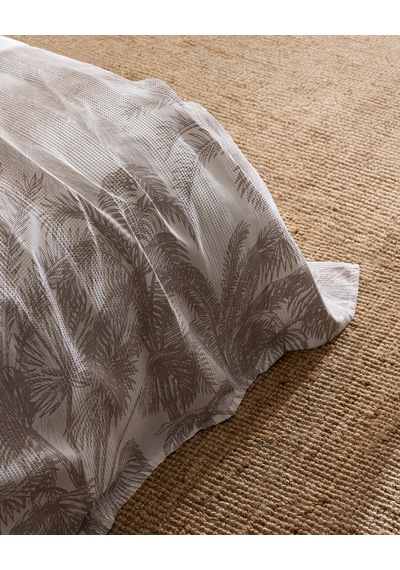 Madame Coco Aruba King Size %100 Pamuk Karde Baskılı Pike Takımı - Bej 8684427310410 Çok Renkli